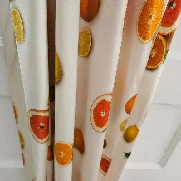 Lunya Washable Silk Bias Slip Dress in Main Squeeze Orange Print Medium